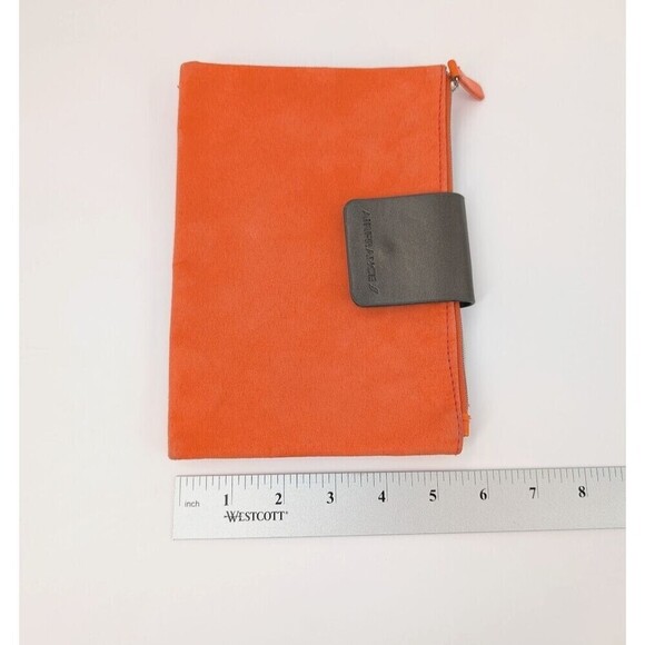 AIRFRANCE Travel Organizer Clutch Orange Vegan Suede Wallet Pouch Wallet - Picture 8 of 10